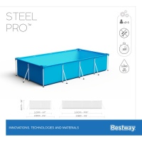 Bestway 56404 BW Каркасный бассейн Steel Pro 300х201х66см, 3300л Bestway 56404 BW Каркасный бассейн Steel Pro 300х201х66см, 3300л