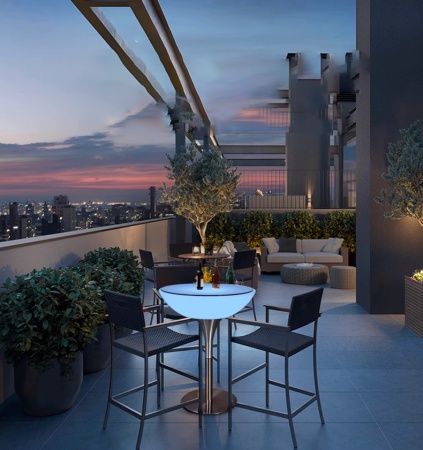 Стол светящийся квадратный на металическом основании 60х60х106 Стол светящийся квадратный на металическом основании 60х60х106